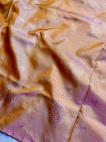 Load image into Gallery viewer, Handwoven Art Silk Saree - Vivid Apricot +  Eastern Blue
