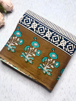 Load image into Gallery viewer, Handcrafted Cotton Saree - Soft Cream + Medium Brown
