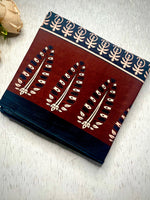 Load image into Gallery viewer, Handcrafted Cotton Saree -  Pearl Black + Dark  Brown
