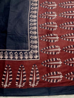 Load image into Gallery viewer, Handcrafted Cotton Saree -  Pearl Black + Dark  Brown
