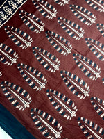 Load image into Gallery viewer, Handcrafted Cotton Saree -  Pearl Black + Dark  Brown
