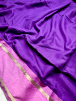 Load image into Gallery viewer, Handwoven Cotton Saree - Electric Violet + Flamingo Pink

