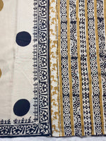 Load image into Gallery viewer, Handcrafted Cotton Saree -  Mist Cream + Sand Brown
