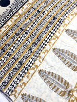 Load image into Gallery viewer, Handcrafted Cotton Saree -  Mist Cream + Sand Brown
