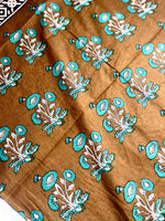 Load image into Gallery viewer, Handcrafted Cotton Saree - Soft Cream + Medium Brown
