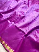 Load image into Gallery viewer, Handwoven Mangalgiri Silk Cotton Saree - Bright Lavender + Gold
