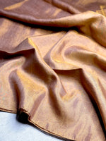 Load image into Gallery viewer, Handwoven Metallic Linen Tissue Saree - Peach Gold
