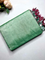 Load image into Gallery viewer, Handwoven Mangalgiri Silk Cotton Saree - Turquiose Green  + Wine Red
