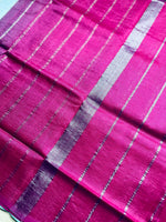 Load image into Gallery viewer, Handwoven Mangalgiri Silk Cotton Saree - Turquoise Blue + Candy Pink
