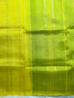 Load image into Gallery viewer, Handwoven Mangalgiri Silk Cotton Saree - Canary Yellow + Swamp Green
