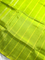 Load image into Gallery viewer, Handwoven Mangalgiri Silk Cotton Saree - Canary Yellow + Swamp Green
