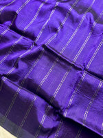 Load image into Gallery viewer, Handwoven Mangalgiri Silk Cotton Saree - Medium Purple + Pastel Brown
