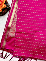 Load image into Gallery viewer, Soft Silk Saree  - Persian Rose + Gold
