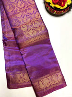 Load image into Gallery viewer, Handwoven Art Silk Saree - Plum Violet + Black Pearl
