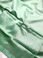 Load image into Gallery viewer, Handwoven Mangalgiri Silk Cotton Saree - Turquiose Green  + Wine Red
