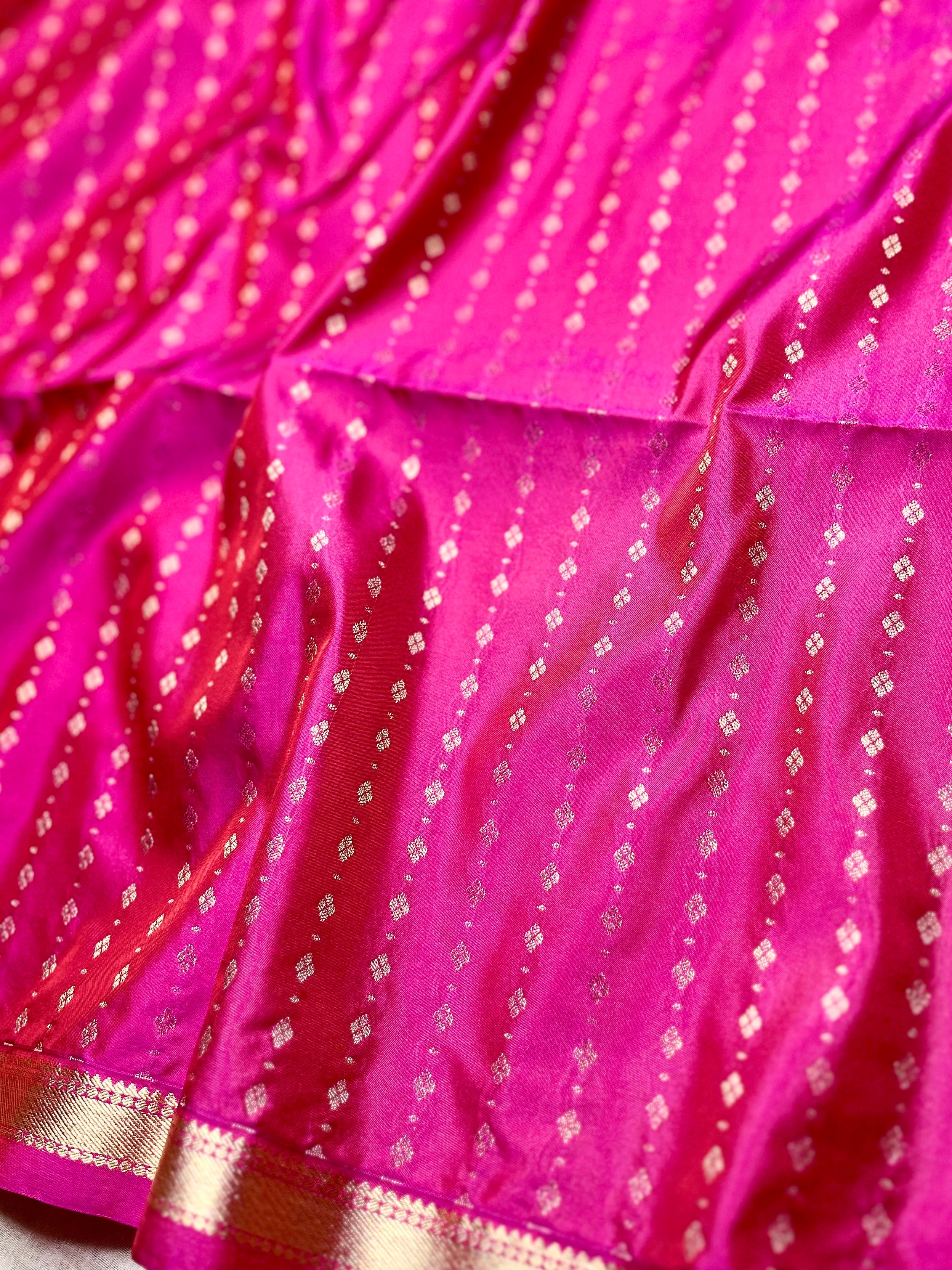 Soft Silk Saree  - Persian Rose + Gold