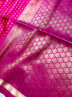 Load image into Gallery viewer, Soft Silk Saree  - Persian Rose + Gold
