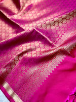 Load image into Gallery viewer, Soft Silk Saree  - Persian Rose + Gold
