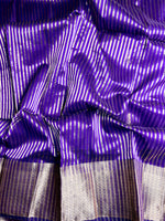 Load image into Gallery viewer, Reeva - Handwoven silk cotton saree - Dark Grape Purple + Gold
