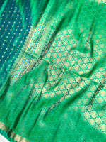 Load image into Gallery viewer, Soft Silk Saree  - Green Haze + Gold
