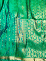 Load image into Gallery viewer, Soft Silk Saree  - Green Haze + Gold

