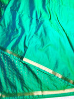 Load image into Gallery viewer, Soft Silk Saree  - Green Haze + Gold
