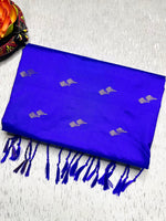 Load image into Gallery viewer, Soft Silk Saree  - Persian Blue + Gold
