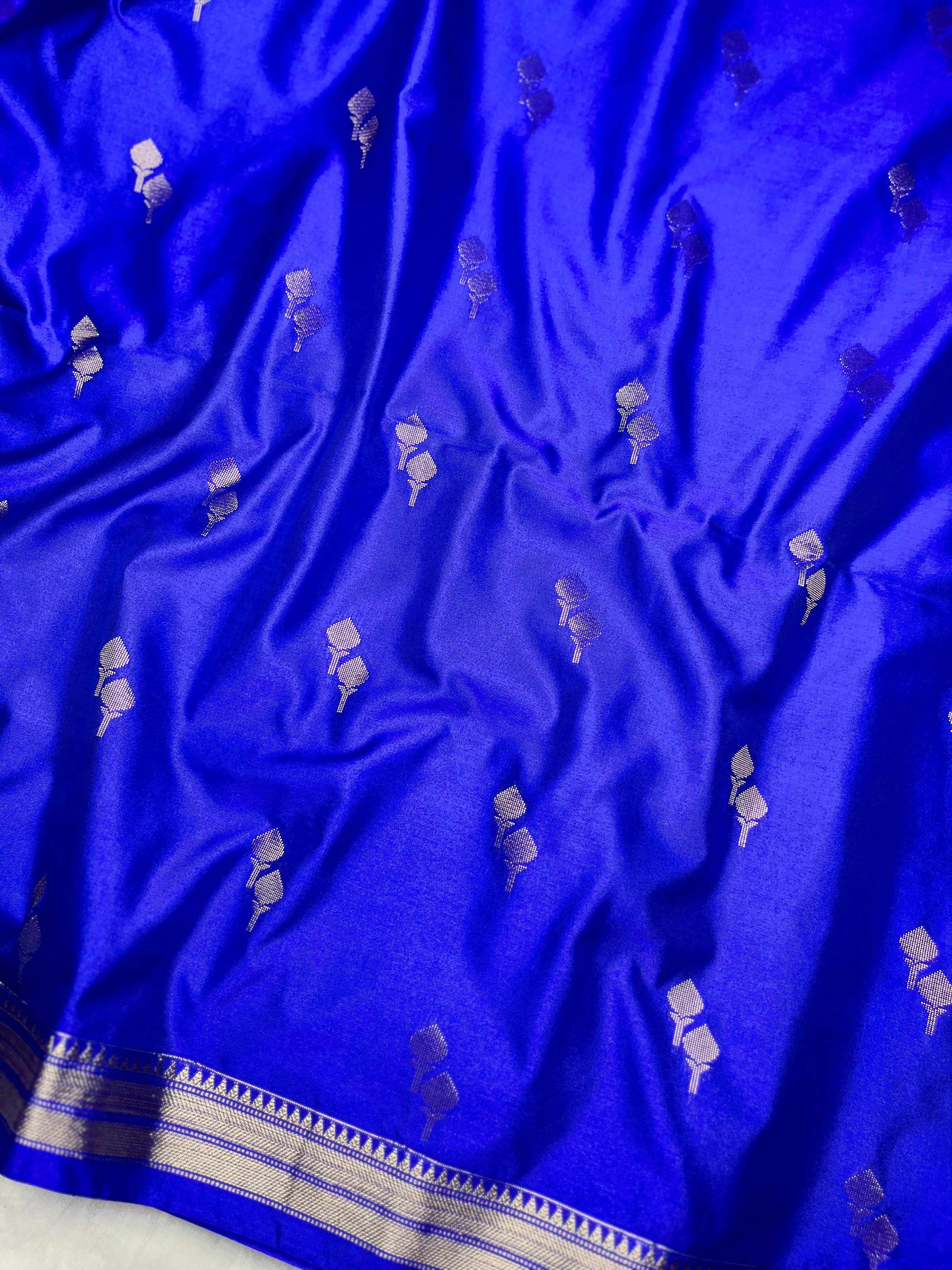 Soft Silk Saree  - Persian Blue + Gold