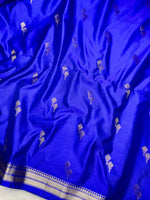 Load image into Gallery viewer, Soft Silk Saree  - Persian Blue + Gold
