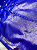 Load image into Gallery viewer, Soft Silk Saree  - Persian Blue + Gold
