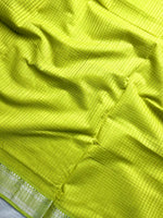 Load image into Gallery viewer, Handwoven Mangalgiri Cotton Saree - Barf Green + Silver
