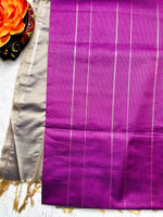 Load image into Gallery viewer, Soft Silk Saree  - Barney Purple + Sandrift
