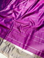 Load image into Gallery viewer, Soft Silk Saree  - Barney Purple + Sandrift
