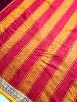 Load image into Gallery viewer, Narayanpet Cotton Saree - Persian Maroon + Dull Orange
