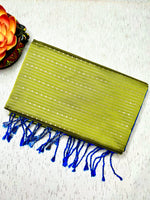 Load image into Gallery viewer, Soft Silk Saree  - Bile Green + Phthalo Blue
