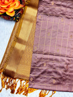 Load image into Gallery viewer, Soft Silk Saree  - Opera Mauve + Yellow Ochre
