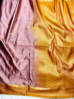 Load image into Gallery viewer, Soft Silk Saree  - Opera Mauve + Yellow Ochre
