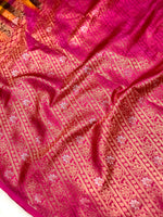 Load image into Gallery viewer, Soft Silk Saree  - Multicolor Mini Checks + Persian Pink
