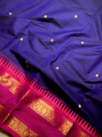Load image into Gallery viewer, Kanchi Cotton Saree - Persian Blue  + Cardinal Pink
