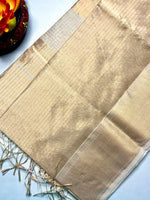 Load image into Gallery viewer, Handwoven Maheshwari Silk Cotton Saree - Royal Golden
