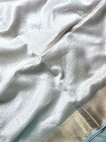 Load image into Gallery viewer, Handwoven Silk Cotton Saree - Soft Cream + Gold
