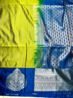 Load image into Gallery viewer, Soft Silk Saree  - Bile Green + Phthalo Blue
