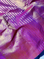Load image into Gallery viewer, Kanchi Cotton Saree - Tyrian Purple + Cardinal Blue
