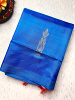 Load image into Gallery viewer, Handwoven Art Silk Saree - Tory Blue  + Hippie Pink
