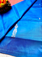 Load image into Gallery viewer, Handwoven Art Silk Saree - Tory Blue  + Hippie Pink

