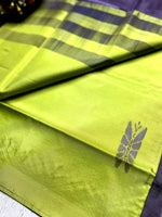 Load image into Gallery viewer, Handwoven Art Silk Saree -  Earls Green +  Lavender Purple
