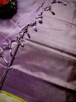 Load image into Gallery viewer, Handwoven Art Silk Saree -  Earls Green +  Lavender Purple
