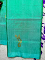 Load image into Gallery viewer, Handwoven Art Silk Saree -  Turquoise Blue + Royal Purple
