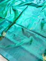 Load image into Gallery viewer, Handwoven Art Silk Saree -  Turquoise Blue + Royal Purple
