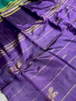 Load image into Gallery viewer, Handwoven Art Silk Saree -  Turquoise Blue + Royal Purple
